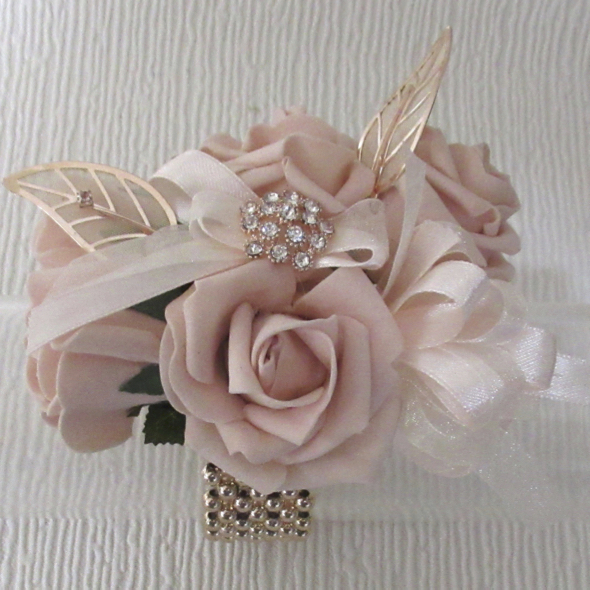 Rose Gold & Blush Wrist Corsage